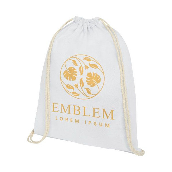 Sac à dos Oregon en coton de 140 g/m² avec cordon de serrage 5L - Personnalisable pour événements d'entreprise