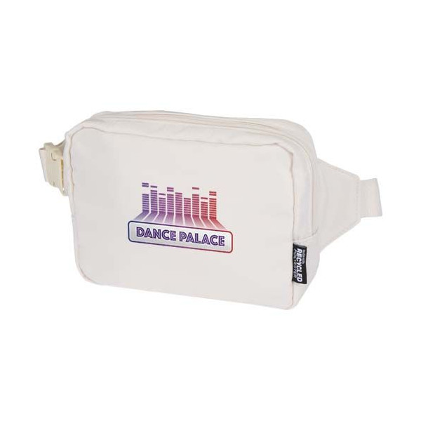 Sac bandoulière de voyage Trip Aware™ recyclé - Polyester sergé 290D - RPET 210D/PU - Sangle réglable - Code QR - Capacité 1 lit