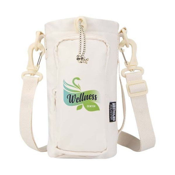Sac porte-bouteille Trip Aware™ en polyester recyclé avec cordon de serrage - BCM Goodies