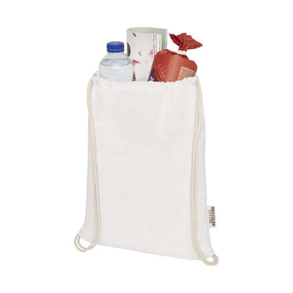 Sac avec cordon Oregon en coton recyclé certifié GRS - Goodies personnalisables écologiques
