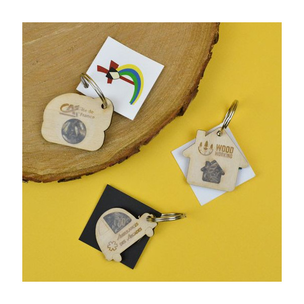Porte-clé graines et bois personnalisable pour entreprises – Objet publicitaire écologique BCM Goodies