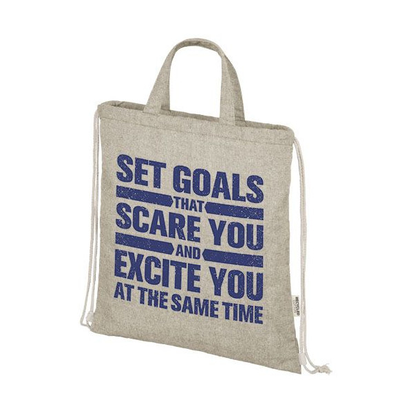 Sac à dos Pheebs avec cordon 150 g/m² Aware™ - Sac à dos en coton recyclé pour communication B2B | BCM Goodies