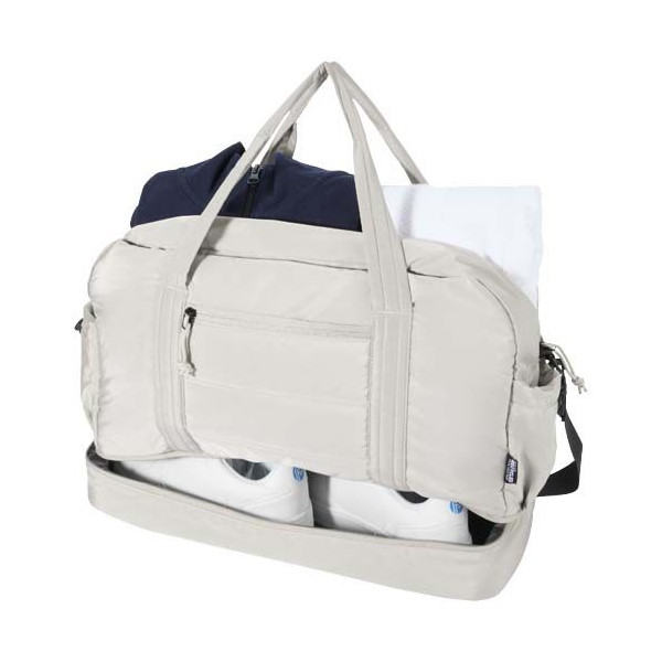 Sac de voyage Puffer recyclé certifié GRS avec fond isolé de 30 L - BCM Goodies