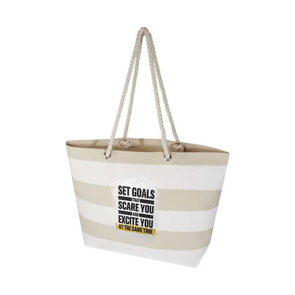Tote bag de plage Florida recyclé GRS 270 g/m² - Sac shopping en coton 100 % recyclé certifié GRS - BCM Goodies