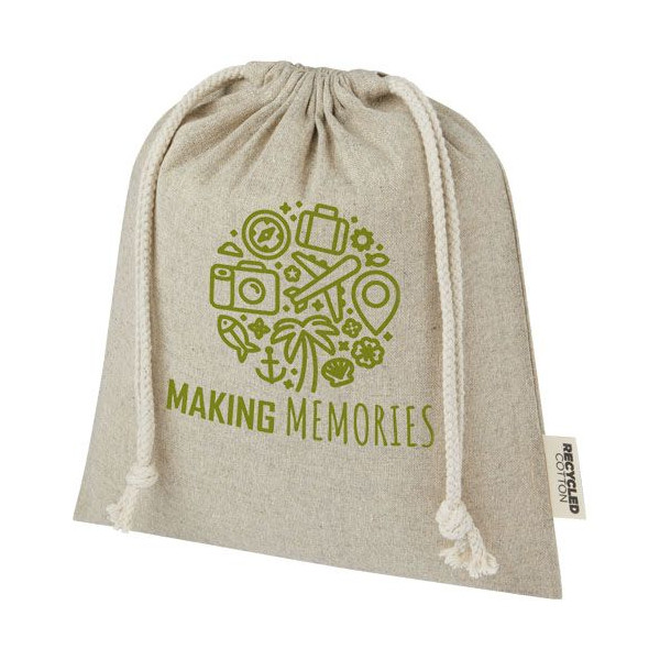 Sac cadeau moyen en coton recyclé GRS 150 g/m² 1,5 L - Accessoire éco-responsable et durable