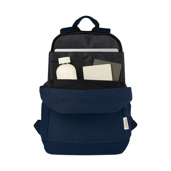 Sac à dos anti-vol pour ordinateur portable Joey de 18 L en toile recyclée GRS 15,6 pouces - Personnalisable | BCM Goodies