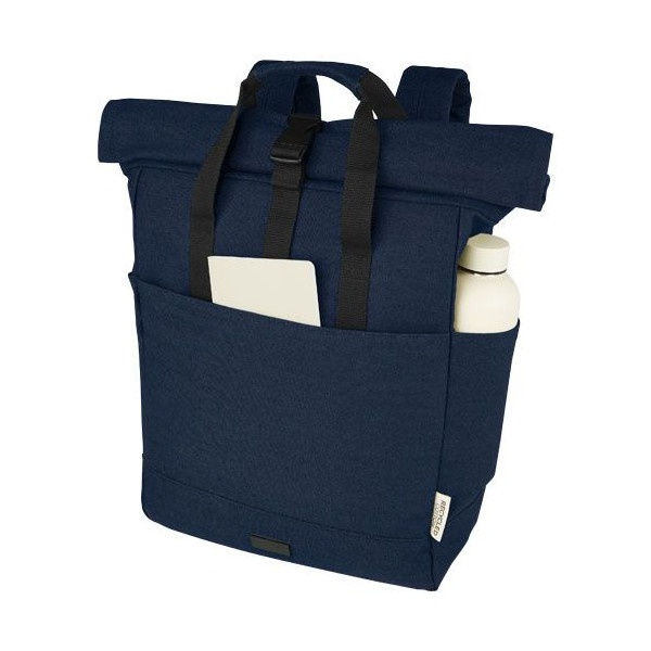 Sac à dos pour ordinateur portable Joey 15L en toile recyclée GRS 15 pouces - Personnalisable - BCM Goodies