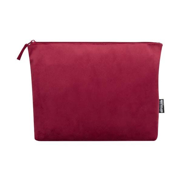 Trousse de toilette en polyester velvet gomme recyclé certifié GRS - Set de 2 pochettes pour voyages d'affaires - BCM Goodi