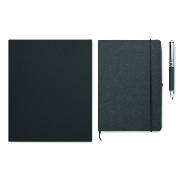 Coffret cadeau carnet en cuir recyclé et stylo ELEGANOTE - BCM Goodies