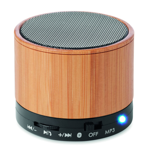 Haut-parleur sans fil en bambou ROUND BAMBOO - Qualité sonore exceptionnelle - BCM Goodies