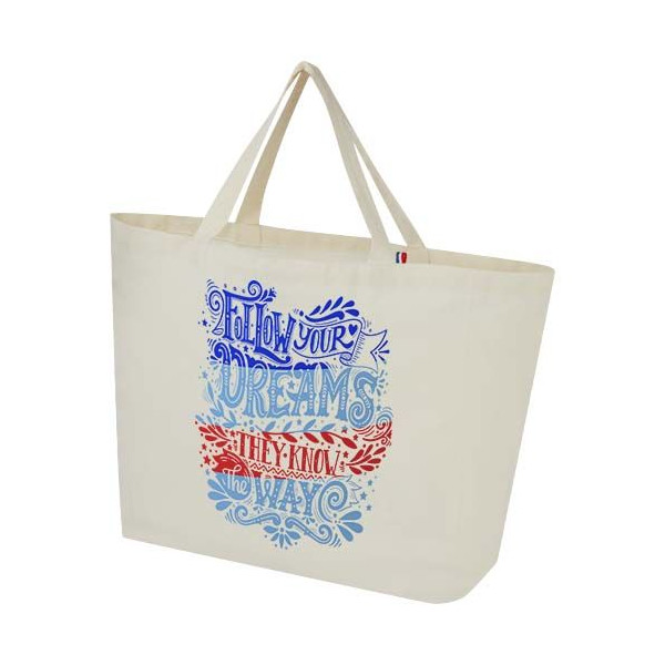 Sac shopping Cannes en tissu recyclé de 200 g/m2 Personnalisable | BCM Goodies