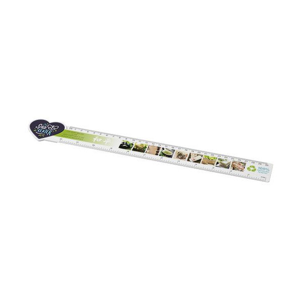 Règle Tait de 30 cm en plastique recyclé en forme de cœur Personnalisable | BCM Goodies