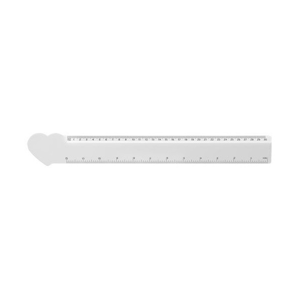 Règle Tait de 30 cm en plastique recyclé en forme de cœur Personnalisable | BCM Goodies