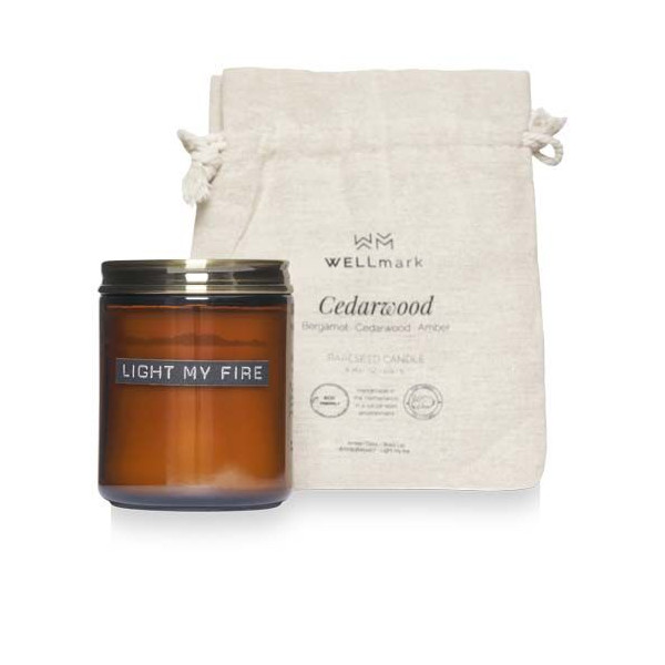 Bougie parfumée Wellmark parfum bois de cèdre Personnalisable | BCM Goodies