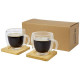 Tasse Manti 2 pièces en verre à double paroi de 250 ml avec sous-verre en bambou  Personnalisable | BCM Goodies