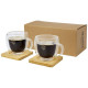 Tasse Manti 2 pièces en verre à double paroi de 250 ml avec sous-verre en bambou  Personnalisable | BCM Goodies