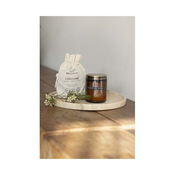 Bougie parfumée Wellmark parfum bois de cèdre Personnalisable | BCM Goodies