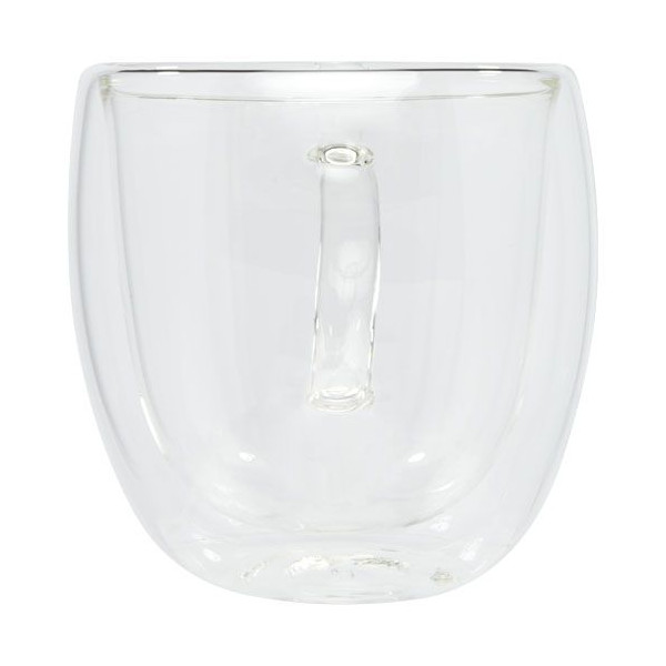 Tasse Manti 2 pièces en verre à double paroi de 250 ml avec sous-verre en bambou  Personnalisable | BCM Goodies