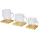 Tasse Manti 2 pièces en verre à double paroi de 250 ml avec sous-verre en bambou  Personnalisable | BCM Goodies