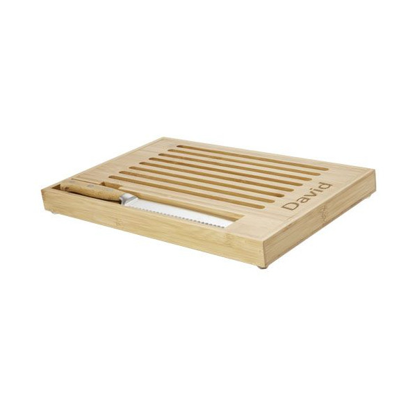 Planche à découper en bambou Pao avec couteau Personnalisable | BCM Goodies