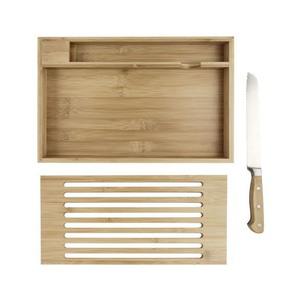 Planche à découper en bambou Pao avec couteau Personnalisable | BCM Goodies