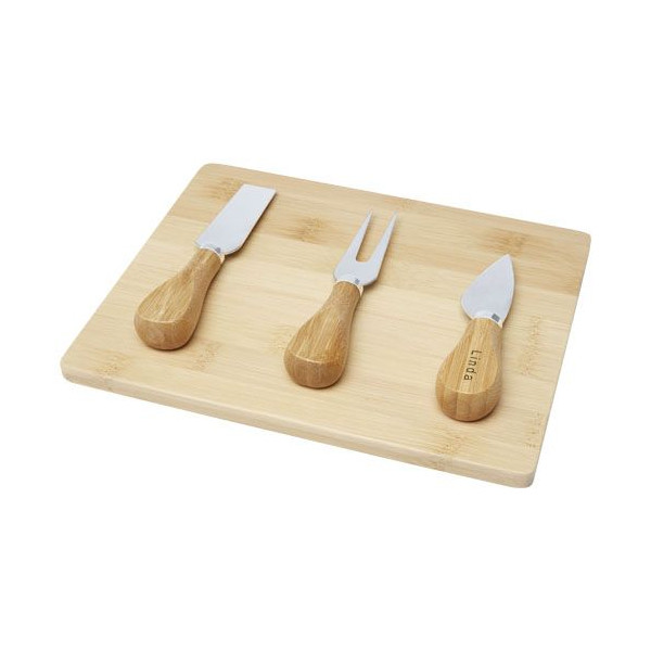 Plateau à fromage et ustensiles Ement en bambou Personnalisable | BCM Goodies