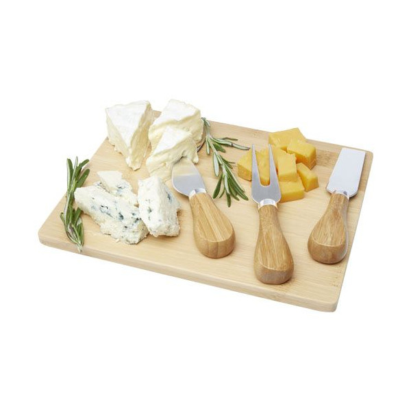 Plateau à fromage et ustensiles Ement en bambou Personnalisable | BCM Goodies