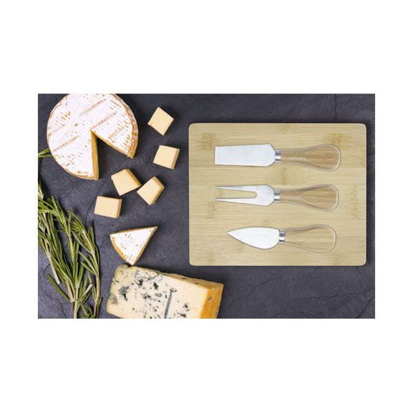 Plateau à fromage et ustensiles Ement en bambou Personnalisable | BCM Goodies