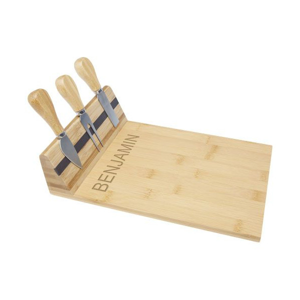 Plateau à fromage et accessoires magnétiques Mancheg en bambou Personnalisable | BCM Goodies