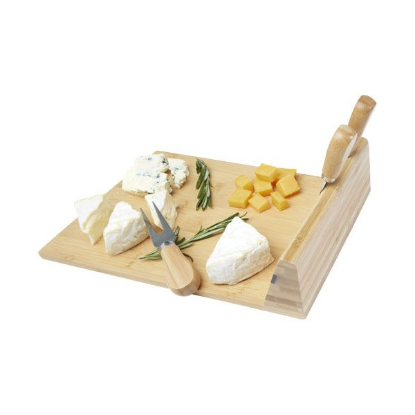 Plateau à fromage et accessoires magnétiques Mancheg en bambou Personnalisable | BCM Goodies