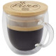 Tasse en verre Lenora de 250 ml avec couvercle en bambou Personnalisable | BCM Goodies