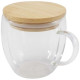 Tasse en verre Lenora de 250 ml avec couvercle en bambou Personnalisable | BCM Goodies