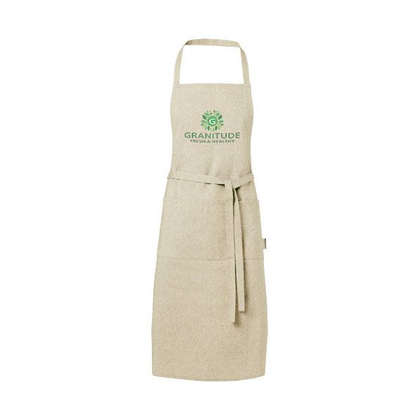 Tablier Pheebs en coton recyclé de 200 g/m² avec poches et fermeture à cordon - BCM Goodies