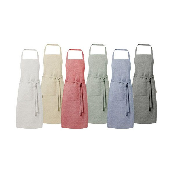 Tablier Pheebs en coton recyclé de 200 g/m² avec poches et fermeture à cordon - BCM Goodies
