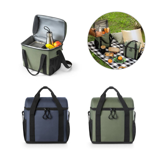 Sac thermique rembourré en polyester recyclé 600D ripstop 11 L ROMA M - Accessoire publicitaire durable pour entreprises
