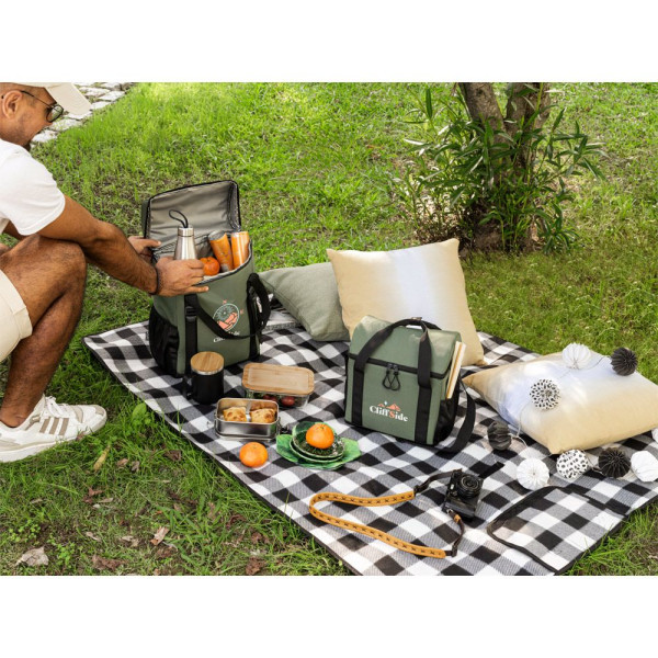 Sac thermique rembourré en polyester recyclé 600D ripstop 11 L ROMA M - Accessoire publicitaire durable pour entreprises