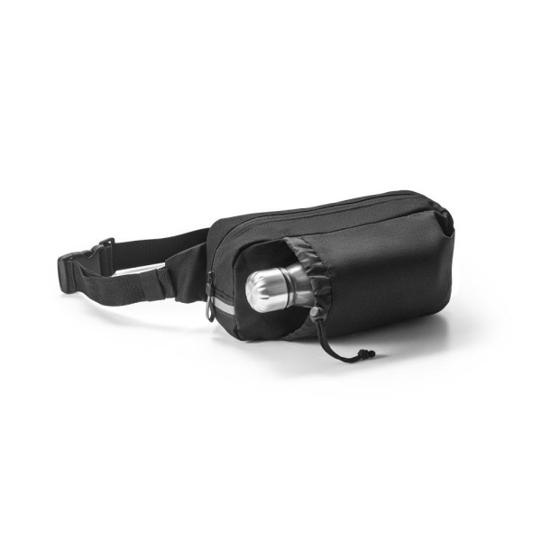 DELFOS POUCH. Sac de taille en 300D polyester recyclé et 600D polyester recyclé avec éléments réfléchissants