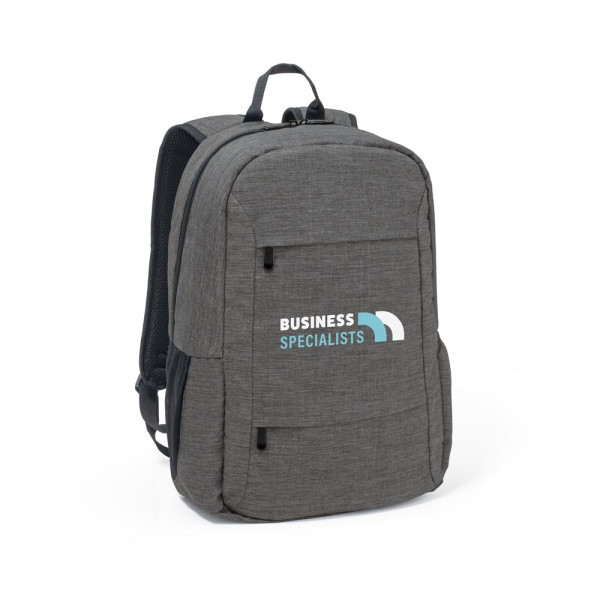 Sac à dos ordinateur en polyester recyclé 300D personnalisable - BCM Goodies