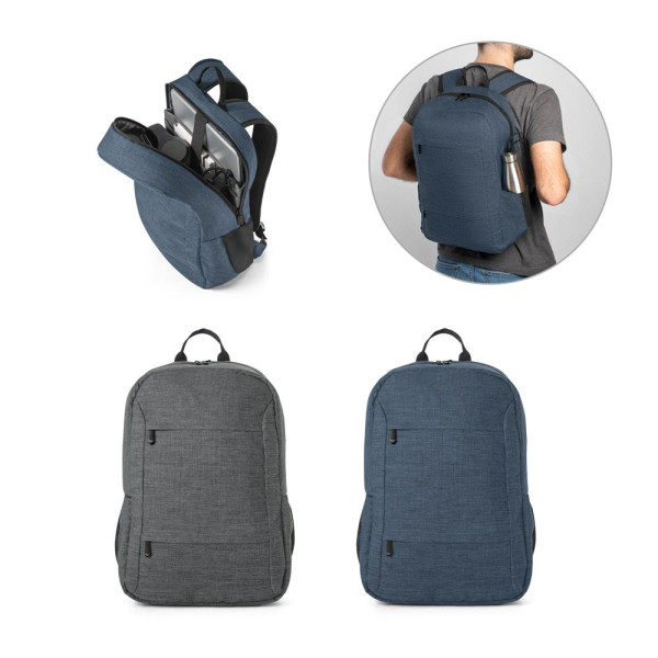 Sac à dos ordinateur en polyester recyclé 300D personnalisable - BCM Goodies