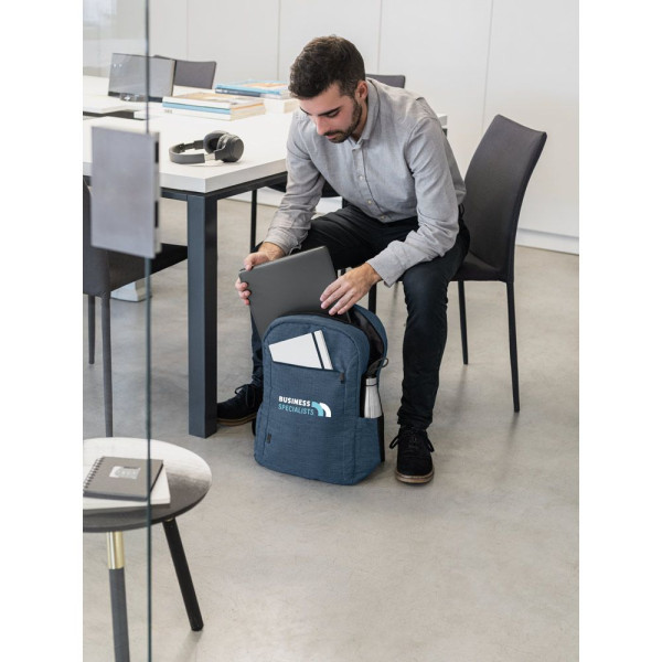 Sac à dos ordinateur en polyester recyclé 300D personnalisable - BCM Goodies