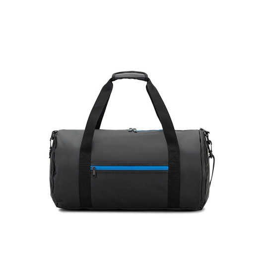 Sac de sport cylindrique OSASCO SPORT en polyester recyclé haute densité 600D avec compartiment latéral pour les chaussures - BC
