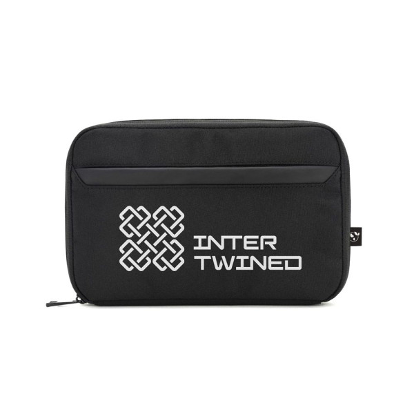 YANGON. Sac de rangement spacieux pour accessoires technologiques en sergé avec revêtement hydrofuge et polyester recyclé 600D