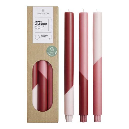 Bougies de dîner aux chandelles Eden - Lot de 3 bougies écologiques et responsables
