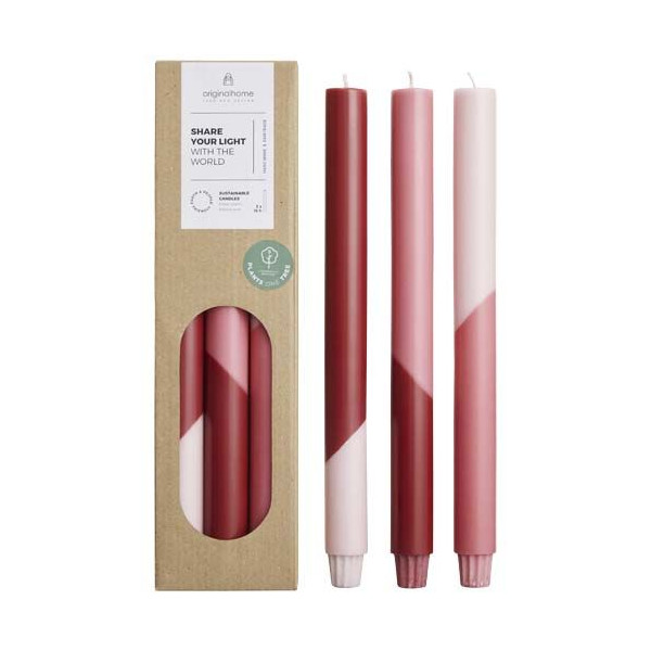 Bougies de dîner aux chandelles Eden - Lot de 3 bougies écologiques et responsables