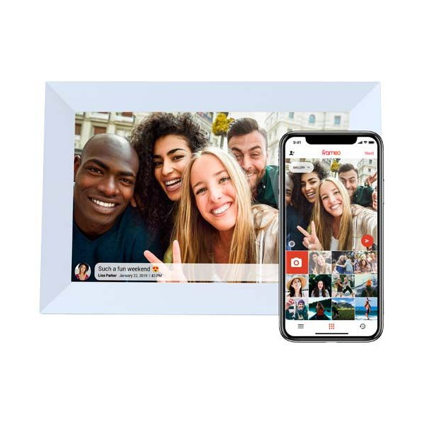 Cadre photo numérique 10 Prixton Prado Frameo avec Wi-Fi - 16 Go de stockage, écran IPS 10" Full HD 1 280 x 800, haut-parle