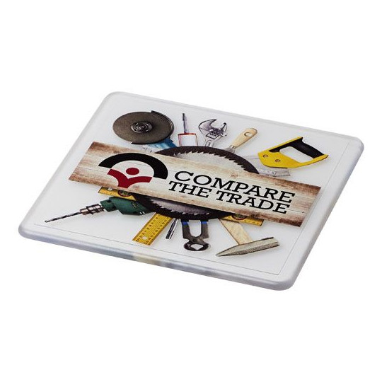 Sous-verre carré Renzo en plastique - Protège vos surfaces des taches et de l'humidité - Dimensions 10 cm x 10 cm - Design 