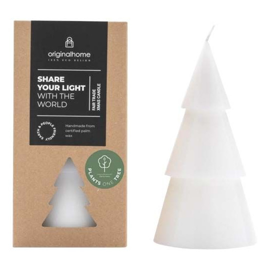 Bougie Originalhome grand format en forme d'arbre - Sans parfum et 100% naturelle - Cire de noyau certifiée - Durée de comb