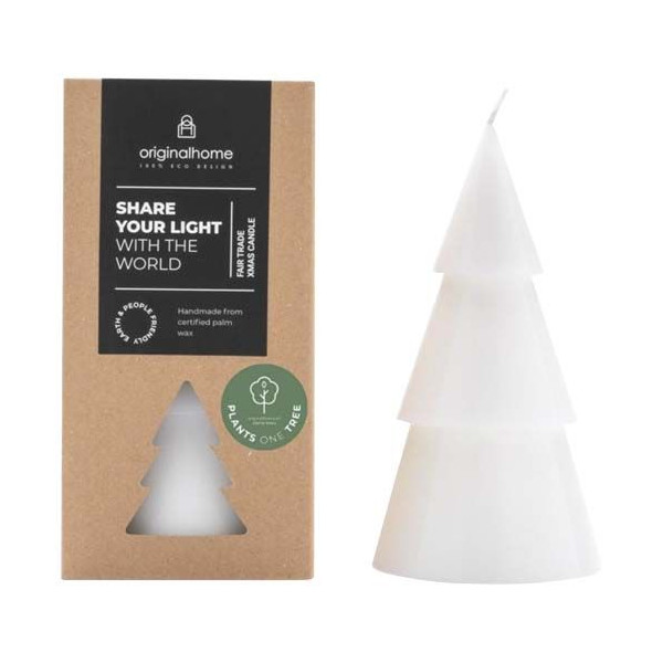 Bougie Originalhome grand format en forme d'arbre - Sans parfum et 100% naturelle - Cire de noyau certifiée - Durée de comb