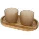 Plateau de service en bois et tasses en verre Male - Finition mate - BCM Goodies