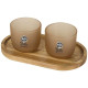 Plateau de service en bois et tasses en verre Male - Finition mate - BCM Goodies